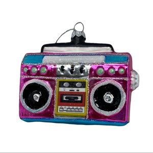 Bloomingdale’s Glass Pink Radio Ornament For Christmas Tree